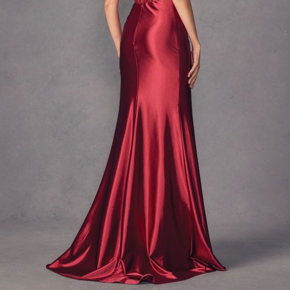 NEW LONG OFF SHOULDER SLEEVELESS STRAPLESS SHEATH DRESS WITH ZIPPER BACK JT 2416 - Picture 8 of 8